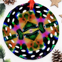 Butterfly Color Pop Art Round Filigree Ornament (two Sides) by Sapixe