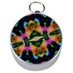 Butterfly Color Pop Art Silver Compasses by Sapixe