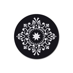 Table Pull Out Computer Graphics Rubber Coaster (round) 