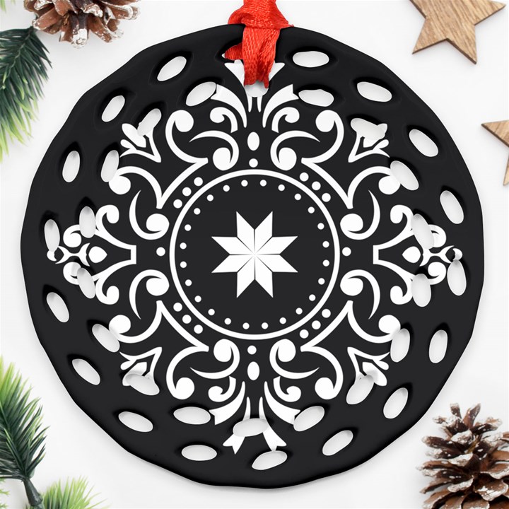 Table Pull Out Computer Graphics Ornament (Round Filigree)