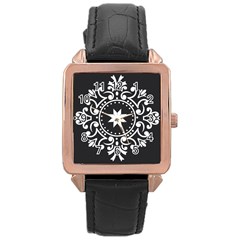 Table Pull Out Computer Graphics Rose Gold Leather Watch 