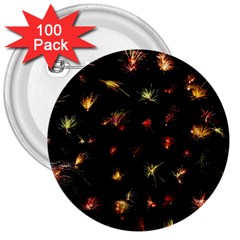 Fireworks Christmas Night Dark 3  Buttons (100 Pack)  by Sapixe