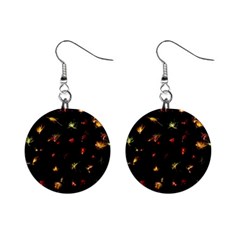 Fireworks Christmas Night Dark Mini Button Earrings by Sapixe