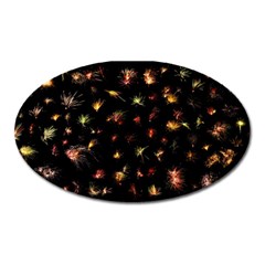 Fireworks Christmas Night Dark Oval Magnet by Sapixe