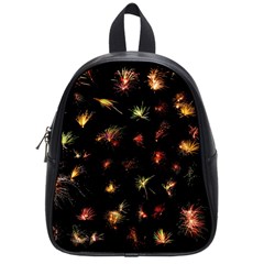 Fireworks Christmas Night Dark School Bag (small) by Sapixe