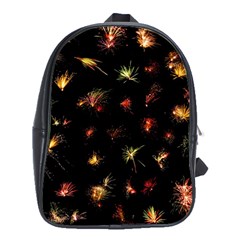 Fireworks Christmas Night Dark School Bag (xl) by Sapixe