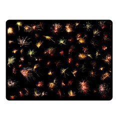 Fireworks Christmas Night Dark Double Sided Fleece Blanket (small)  by Sapixe