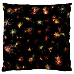 Fireworks Christmas Night Dark Standard Flano Cushion Case (one Side) by Sapixe