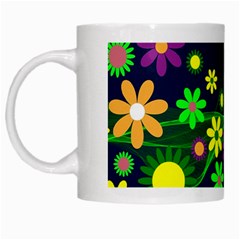 Flower Power Flowers Ornament White Mugs by Sapixe