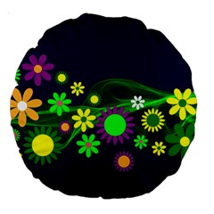 Flower Power Flowers Ornament Large 18  Premium Round Cushions by Sapixe