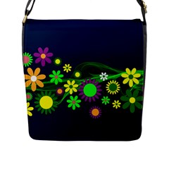 Flower Power Flowers Ornament Flap Messenger Bag (l)  by Sapixe