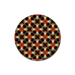 Kaleidoscope Image Background Rubber Round Coaster (4 pack) 