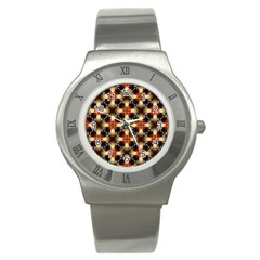 Kaleidoscope Image Background Stainless Steel Watch