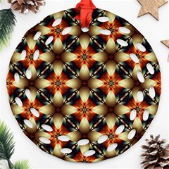 Kaleidoscope Image Background Round Filigree Ornament (Two Sides)