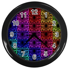 Rainbow Grid Form Abstract Wall Clocks (black) by Sapixe