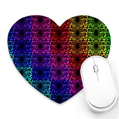 Rainbow Grid Form Abstract Heart Mousepads by Sapixe