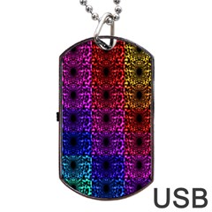 Rainbow Grid Form Abstract Dog Tag Usb Flash (two Sides) by Sapixe