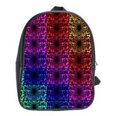 Rainbow Grid Form Abstract School Bag (xl) by Sapixe