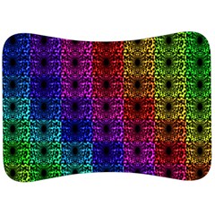 Rainbow Grid Form Abstract Velour Seat Head Rest Cushion by Sapixe