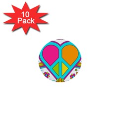 Love Peace Feelings Nature 1  Mini Buttons (10 Pack)  by Sapixe