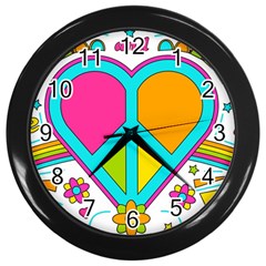 Love Peace Feelings Nature Wall Clocks (black) by Sapixe