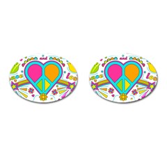 Love Peace Feelings Nature Cufflinks (oval) by Sapixe