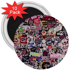 Sticker Wall Color Paper Decoration 3  Magnets (10 Pack)  by Sapixe