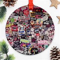 Sticker Wall Color Paper Decoration Round Ornament (two Sides) by Sapixe