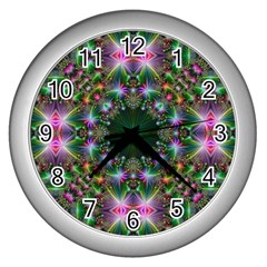 Kaleidoscope Digital Kaleidoscope Wall Clocks (silver) 