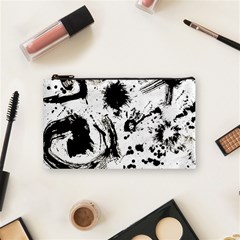 Pattern Color Painting Dab Black Cosmetic Bag (small)  by Sapixe