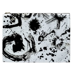 Pattern Color Painting Dab Black Cosmetic Bag (xxl)  by Sapixe