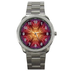 Fractal Abstract Artistic Sport Metal Watch by Sapixe