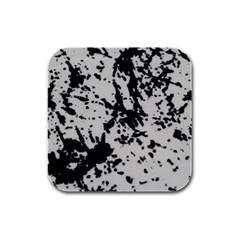 Fabric Texture Painted White Soft Rubber Square Coaster (4 Pack)  by Sapixe