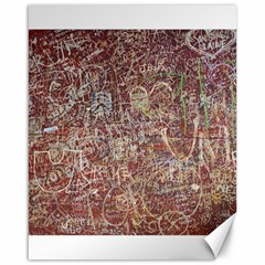 Metal Article Figure Old Red Wall Canvas 16  X 20   by Sapixe