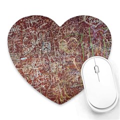 Metal Article Figure Old Red Wall Heart Mousepads by Sapixe