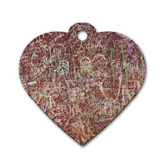 Metal Article Figure Old Red Wall Dog Tag Heart (one Side) by Sapixe