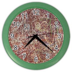 Metal Article Figure Old Red Wall Color Wall Clocks by Sapixe