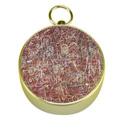 Metal Article Figure Old Red Wall Gold Compasses by Sapixe