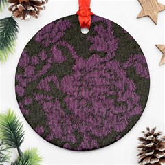 Purple Black Red Fabric Textile Ornament (round) by Sapixe