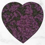 Purple Black Red Fabric Textile Jigsaw Puzzle (Heart) Front