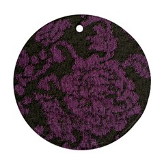 Purple Black Red Fabric Textile Round Ornament (two Sides) by Sapixe