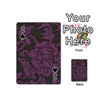 Purple Black Red Fabric Textile Playing Cards 54 (Mini)  Front - Spade2