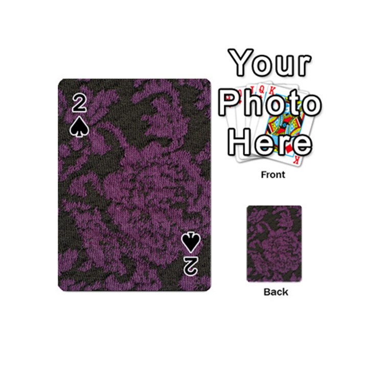 Purple Black Red Fabric Textile Playing Cards 54 (Mini) 