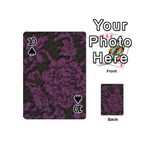 Purple Black Red Fabric Textile Playing Cards 54 (Mini)  Front - Spade10