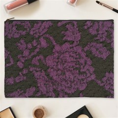 Purple Black Red Fabric Textile Cosmetic Bag (xxxl) 