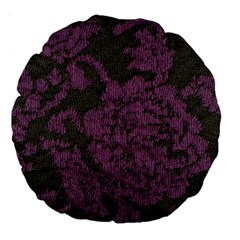 Purple Black Red Fabric Textile Large 18  Premium Round Cushions by Sapixe