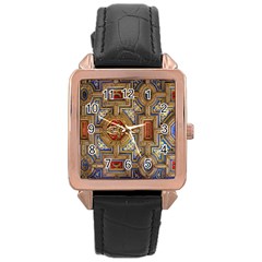 Church Ceiling Box Ceiling Painted Rose Gold Leather Watch  by Sapixe