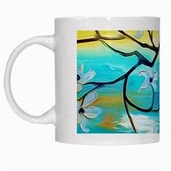 Oil Painting Tree Flower White Mugs by Sapixe