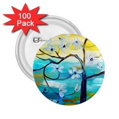 Oil Painting Tree Flower 2 25  Buttons (100 Pack)  by Sapixe