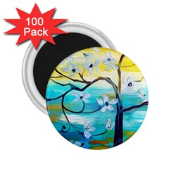 Oil Painting Tree Flower 2 25  Magnets (100 Pack)  by Sapixe